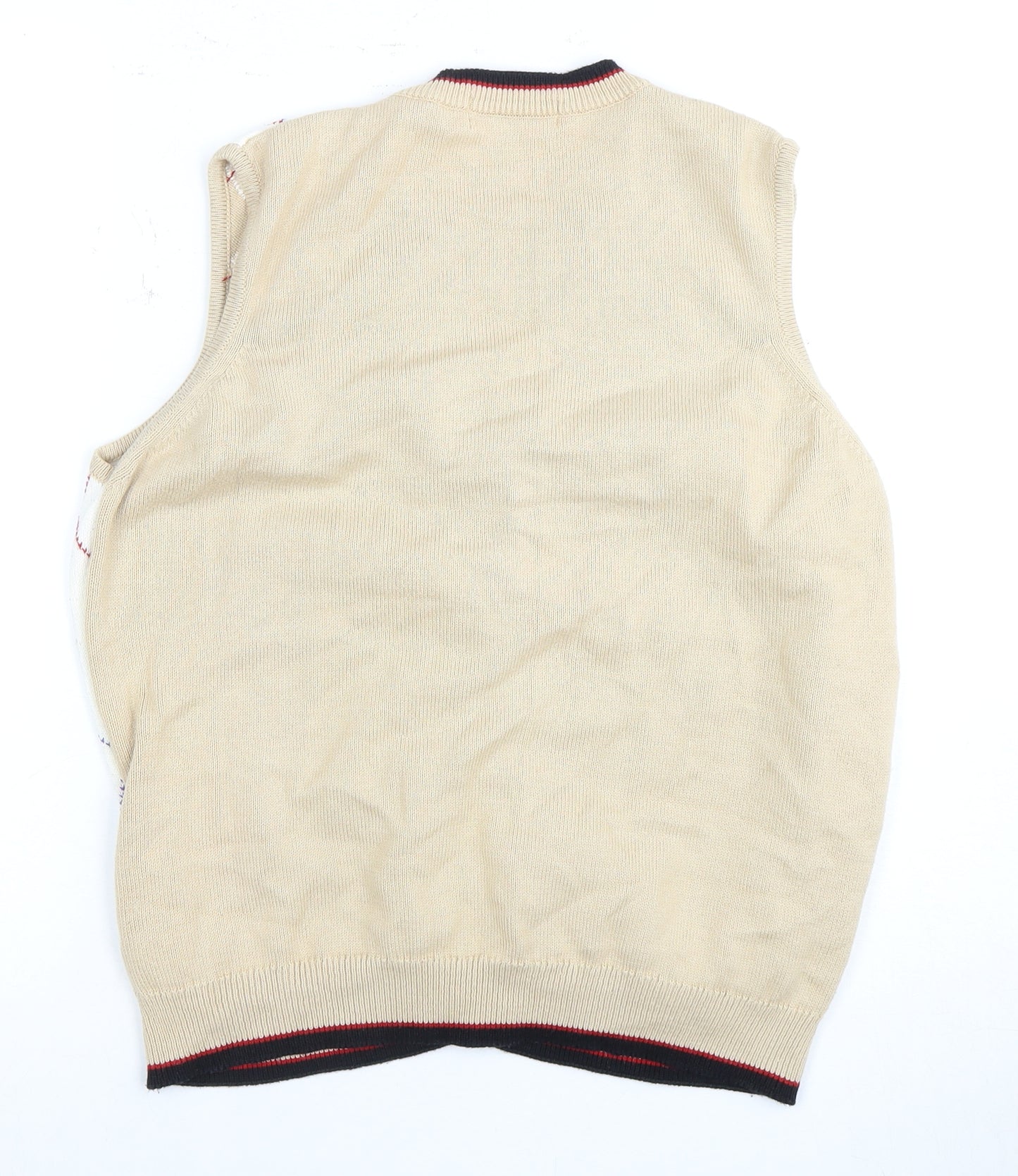 Marks and Spencer Women's Beige Argyle Vest Size 14