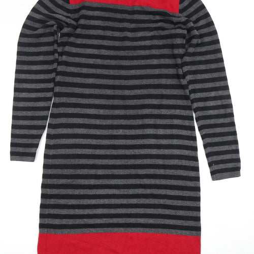 Hobbs Women's Red & Black Striped Shift Dress Size 10