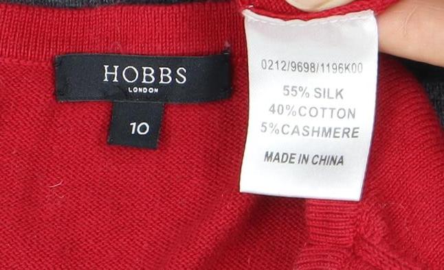 Hobbs Women's Red & Black Striped Shift Dress Size 10