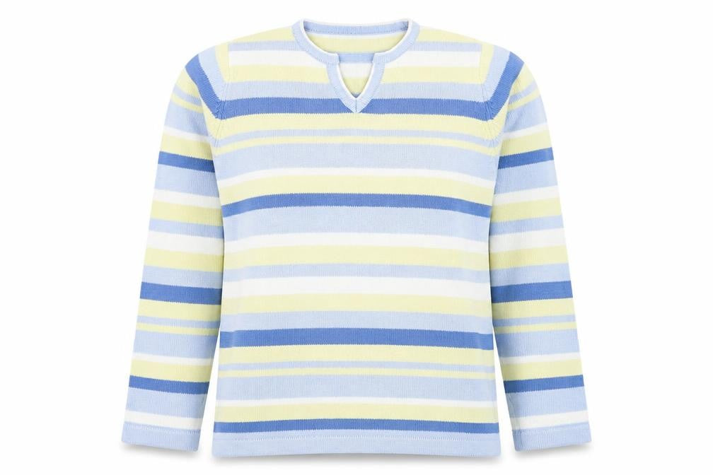 Front view of Isle Women's Multicoloured Striped jumper M