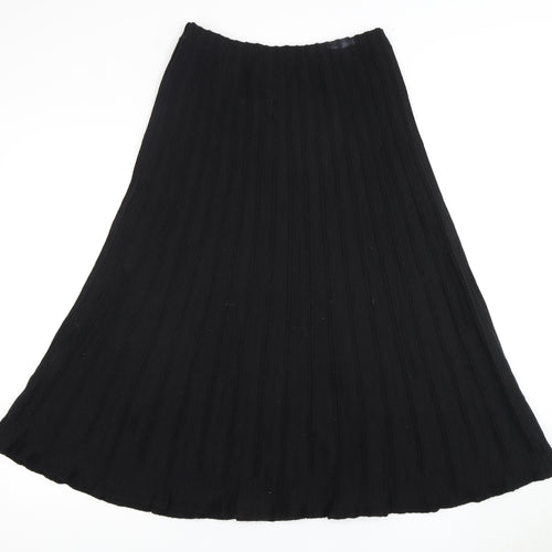Cotswold Women's Black Pleated Long Skirt, Size S