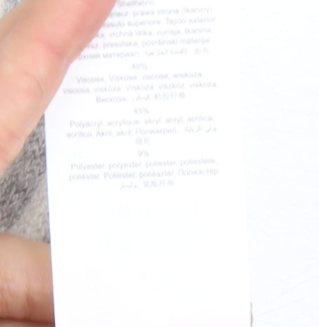 Olsen Women's Grey Roll Neck Striped Pullover Jumper Size 12