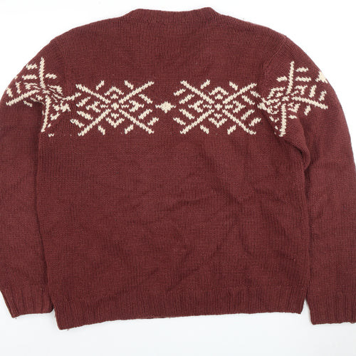 Timberland Men's Red Wool Pullover Jumper, Size L