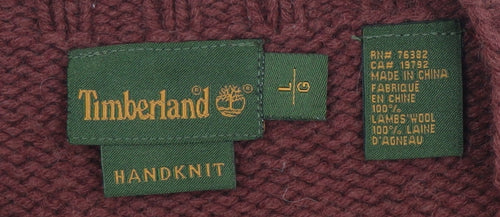 Timberland Men's Red Wool Pullover Jumper, Size L