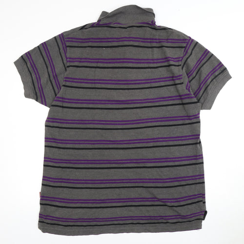 Pierre Cardin Men's Grey Striped Polo Shirt XL