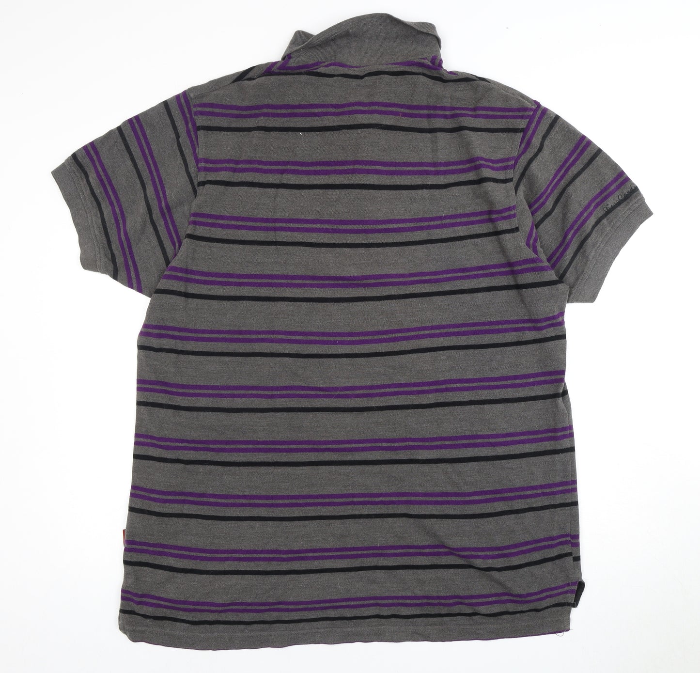 Pierre Cardin Men's Grey Striped Polo Shirt XL