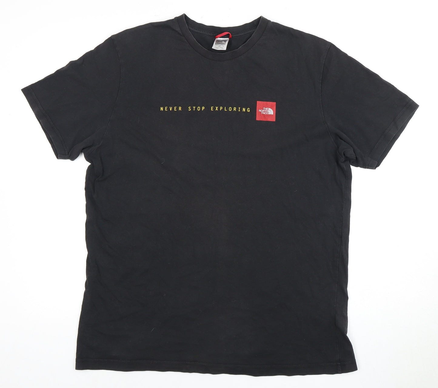 The North Face Men's Black L T-Shirt, Logo, Crew Neck