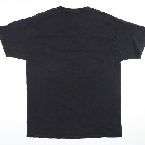 Champion Men's Black College T-Shirt Size L with Logo