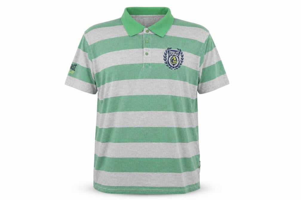 Everlast Men's Green Striped Polo, 2XL, Cotton Classic
