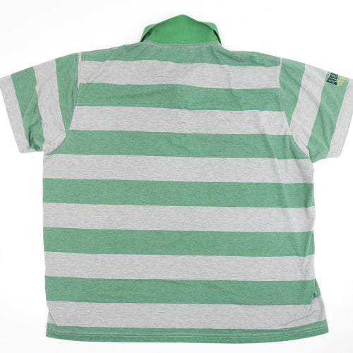 Everlast Men's Green Striped Polo, 2XL, Cotton Classic