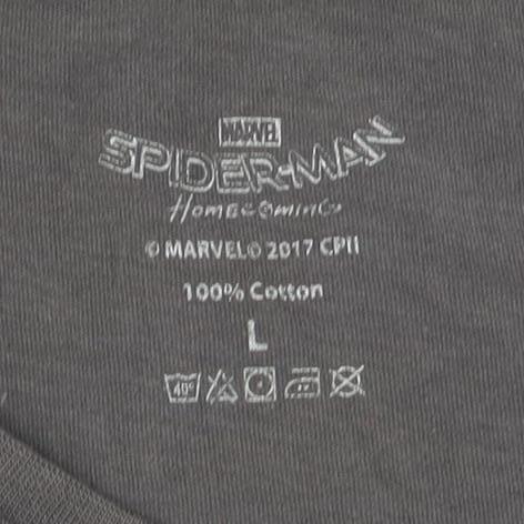 Men's Spider-Man T-Shirt, Grey, Size L, Marvel Comics