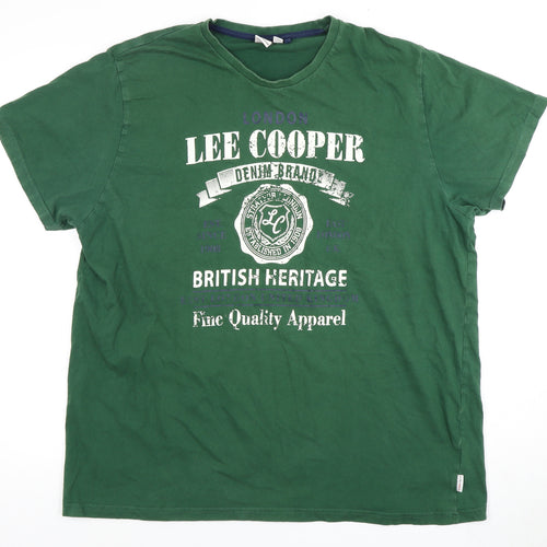 Lee Cooper Men's Green 2XL Graphic T-Shirt