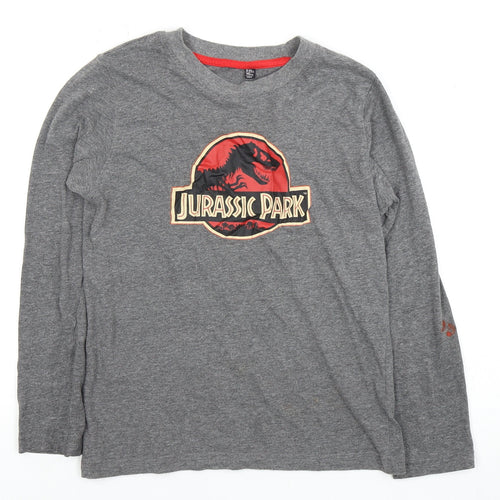 Jurassic Park Boys' Grey Long Sleeve T-Shirt, Size 10-11Y