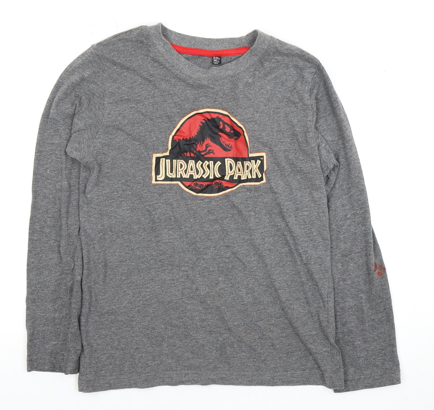 Jurassic Park Boys' Grey Long Sleeve T-Shirt, Size 10-11Y