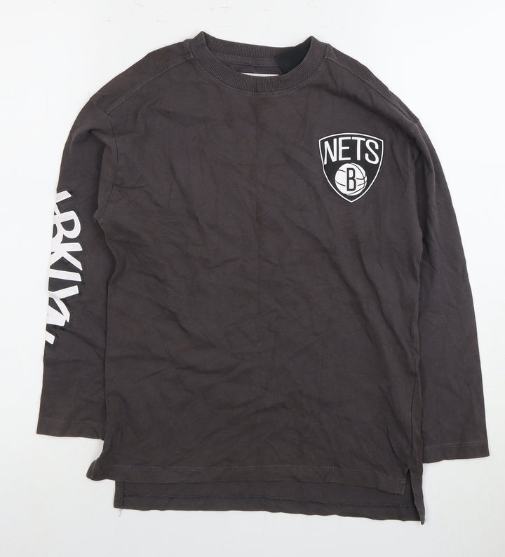 Zara Boys Black Brooklyn Nets Long Sleeve T-Shirt 9 Years