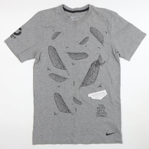 Nike Men's Grey S T-Shirt Short Sleeve Graphic