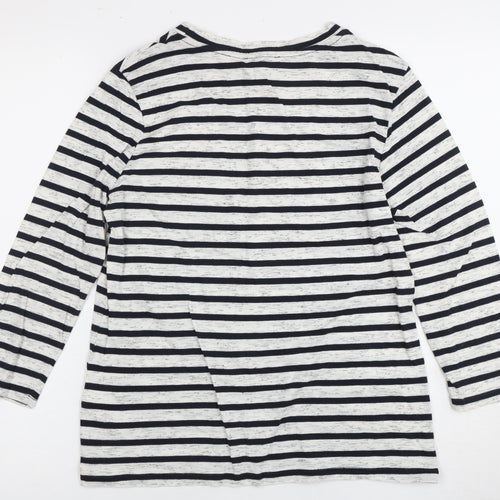Warehouse Women's Black White Striped Long Sleeve Tee Size 6