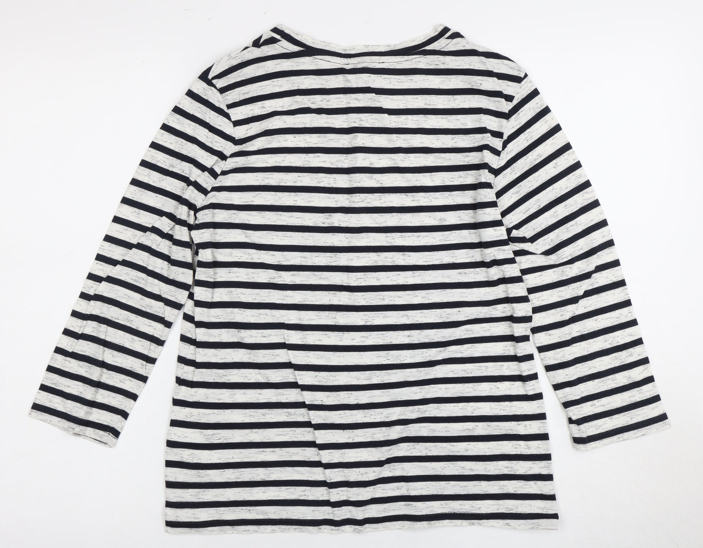Warehouse Women's Black White Striped Long Sleeve Tee Size 6