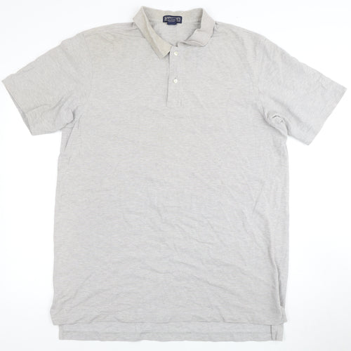 Lands' End Men's Grey XL Short Sleeve Polo