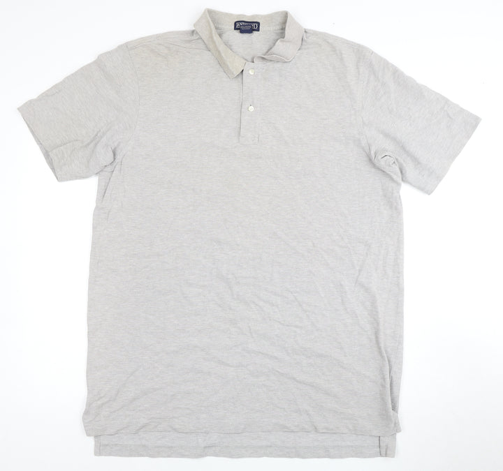 Lands' End Men's Grey XL Short Sleeve Polo