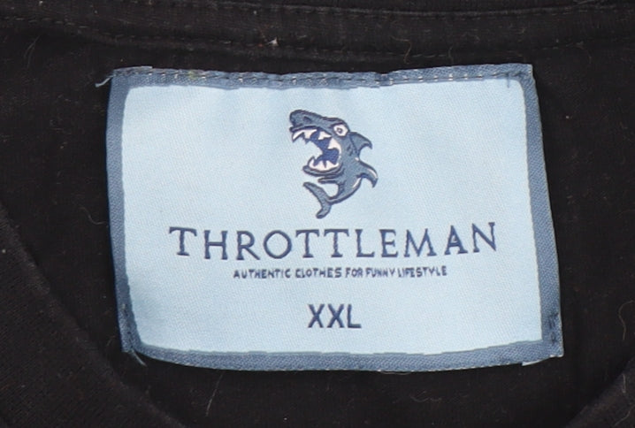 Throttleman Men's Black 2XL Animal Graphic T-Shirt