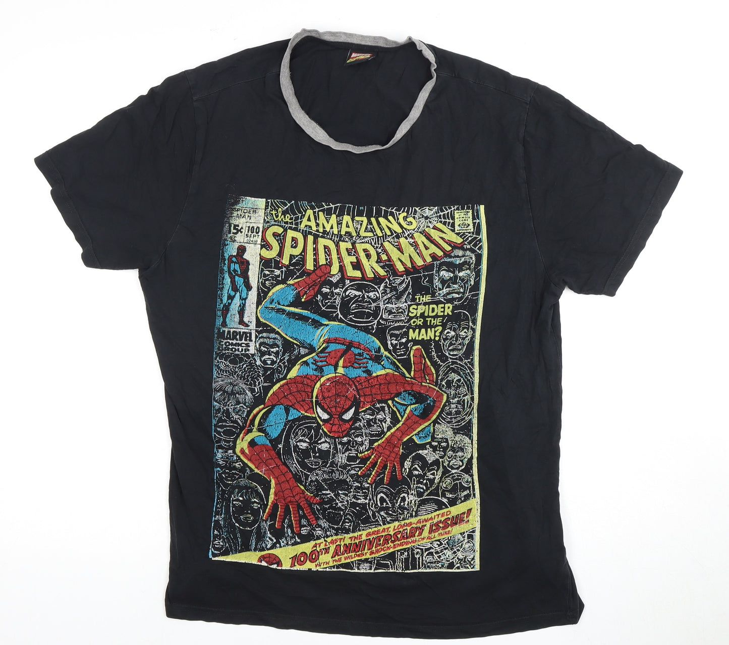Marvel Spider-Man Men's Black Graphic T-Shirt L