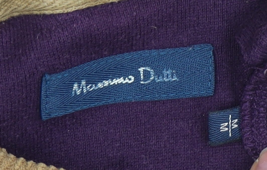 Massimo Dutti Men's Purple Long Sleeve Polo, Size M