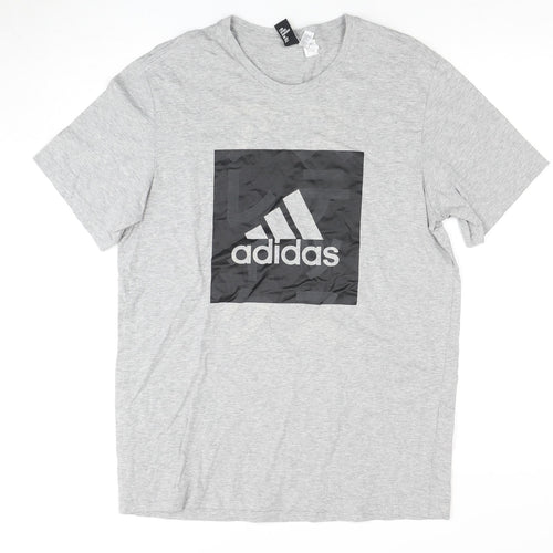 Adidas Men's Grey Logo T-Shirt L - New with Tags
