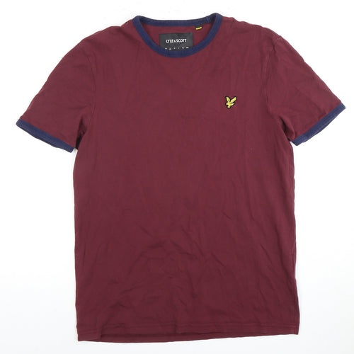 Lyle & Scott Men's Red Crew Neck T-Shirt, Size S