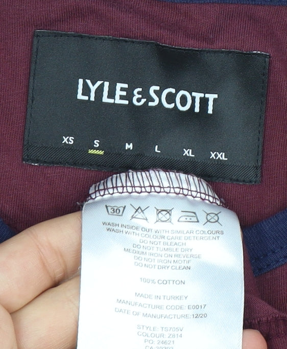 Lyle & Scott Men's Red Crew Neck T-Shirt, Size S
