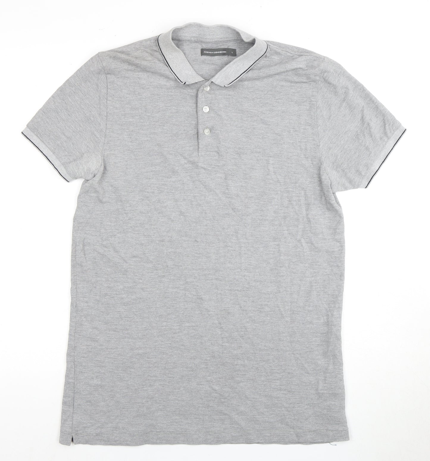 French Connection Men's Grey Polo Shirt L