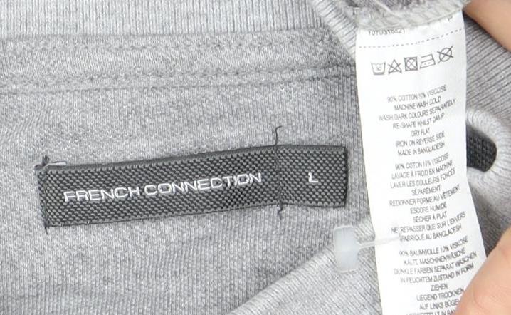French Connection Men's Grey Polo Shirt L