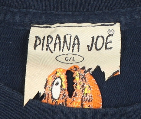 Piraña Joe Men’s Blue Graphic Print Long Sleeve Tee