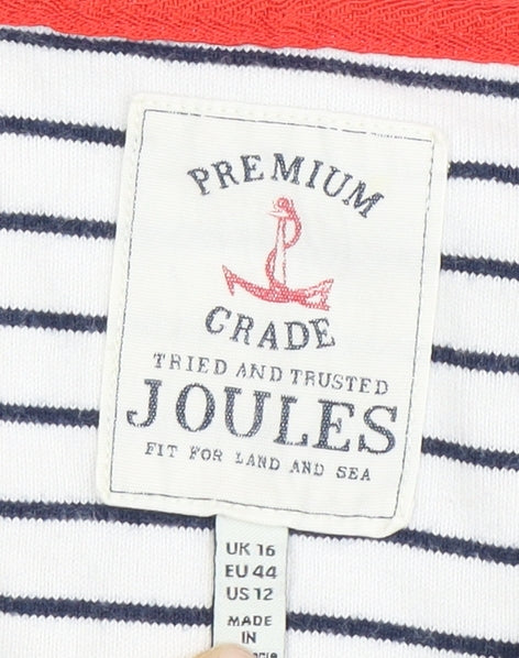 Joules Women's Multicoloured Striped T-Shirt Size 16