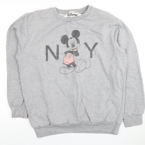 Disney Grey Mickey Mouse Unisex Sweatshirt, Size 12 UK