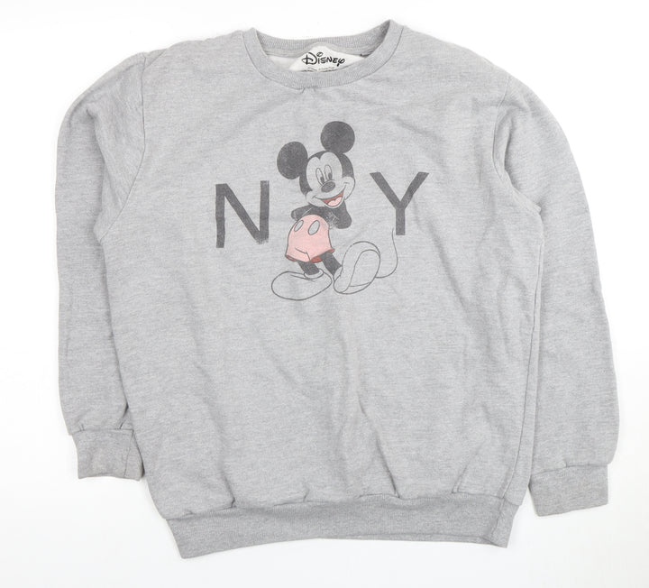 Disney Grey Mickey Mouse Unisex Sweatshirt, Size 12 UK