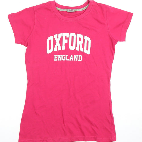College Store Women's Pink M T-Shirt, Crew Neck