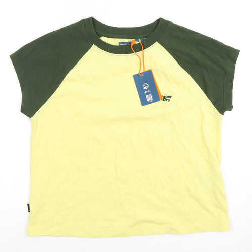 Superdry Women's Yellow Ringer T-Shirt Size 12