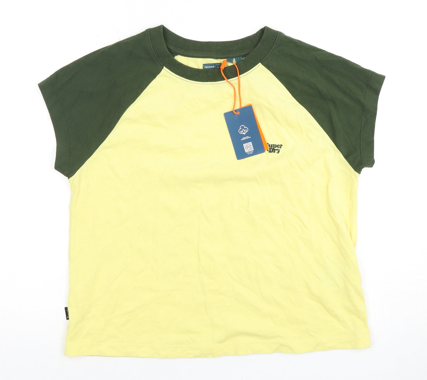 Superdry Women's Yellow Ringer T-Shirt Size 12