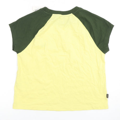 Superdry Women's Yellow Ringer T-Shirt Size 12