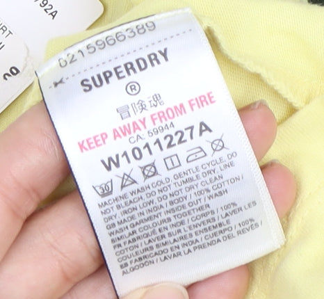 Superdry Women's Yellow Ringer T-Shirt Size 12