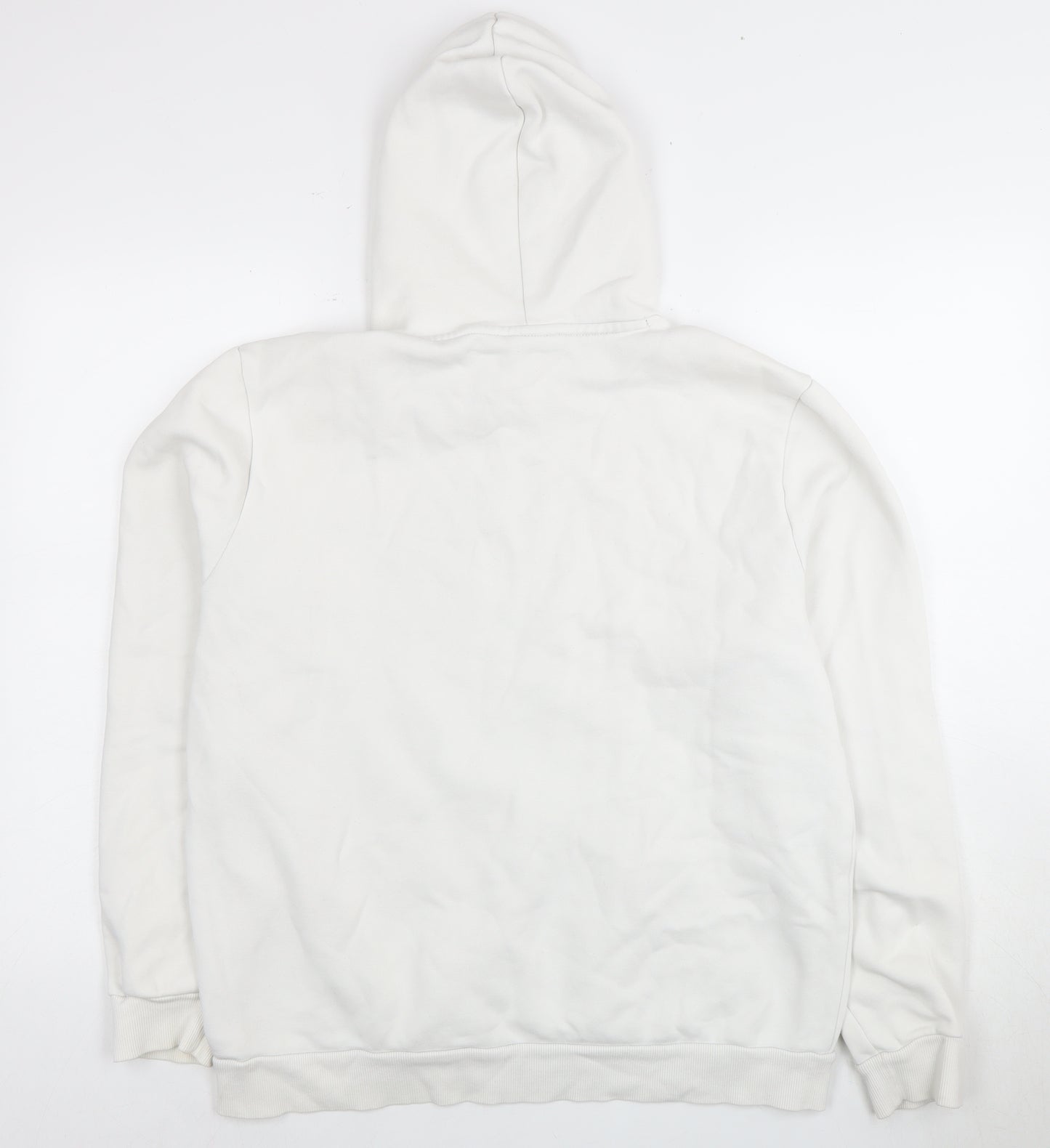 Puma Men's White Logo Pullover Hoodie L