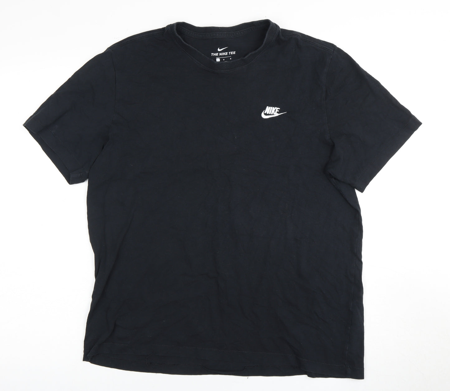 Nike Men’s Black Crew Neck T-Shirt, Size L, Logo Accent