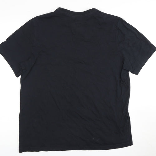 Nike Men’s Black Crew Neck T-Shirt, Size L, Logo Accent