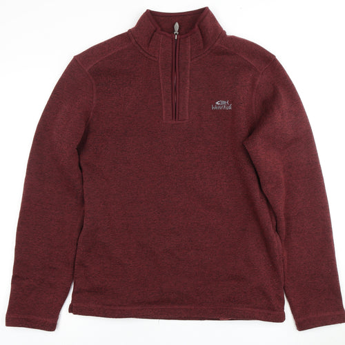 Weird Fish Men's Red M 1/4 Zip High Neck Sweatshirt