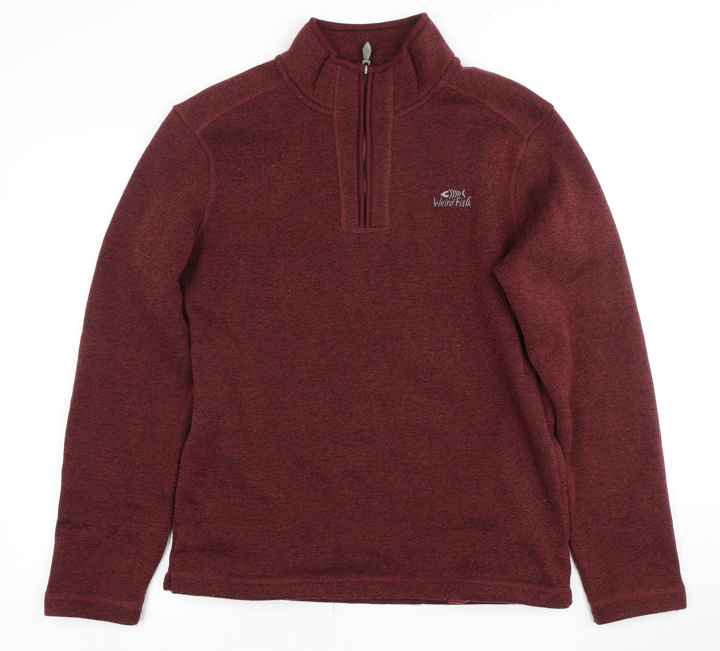 Weird Fish Men's Red M 1/4 Zip High Neck Sweatshirt