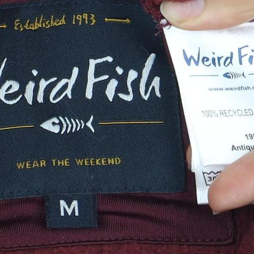 Weird Fish Men's Red M 1/4 Zip High Neck Sweatshirt