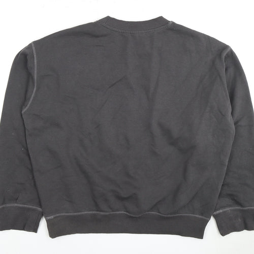 H&M Unisex Black Paris Logo Crew Neck Pullover Sweatshirt XS