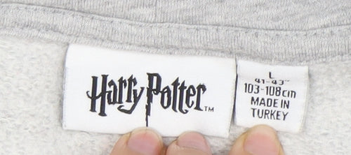 Harry Potter Grey Pullover Hoodie L Unisex Adults