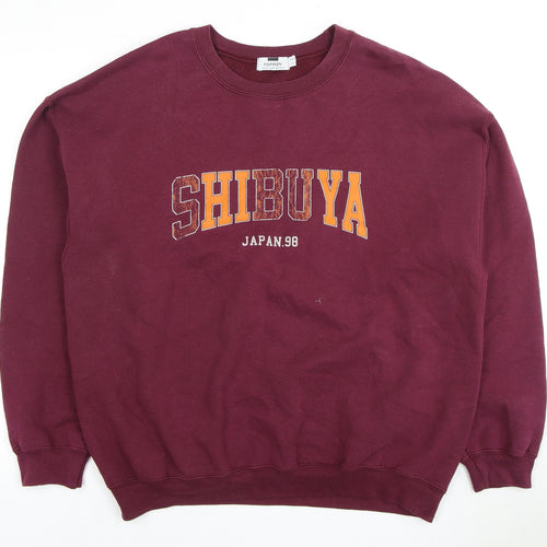 Topman Men's Red Pullover Sweatshirt L